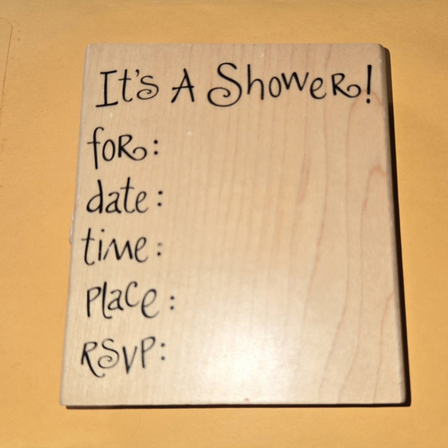 Rubber Stamp It's a Shower make your own invitations