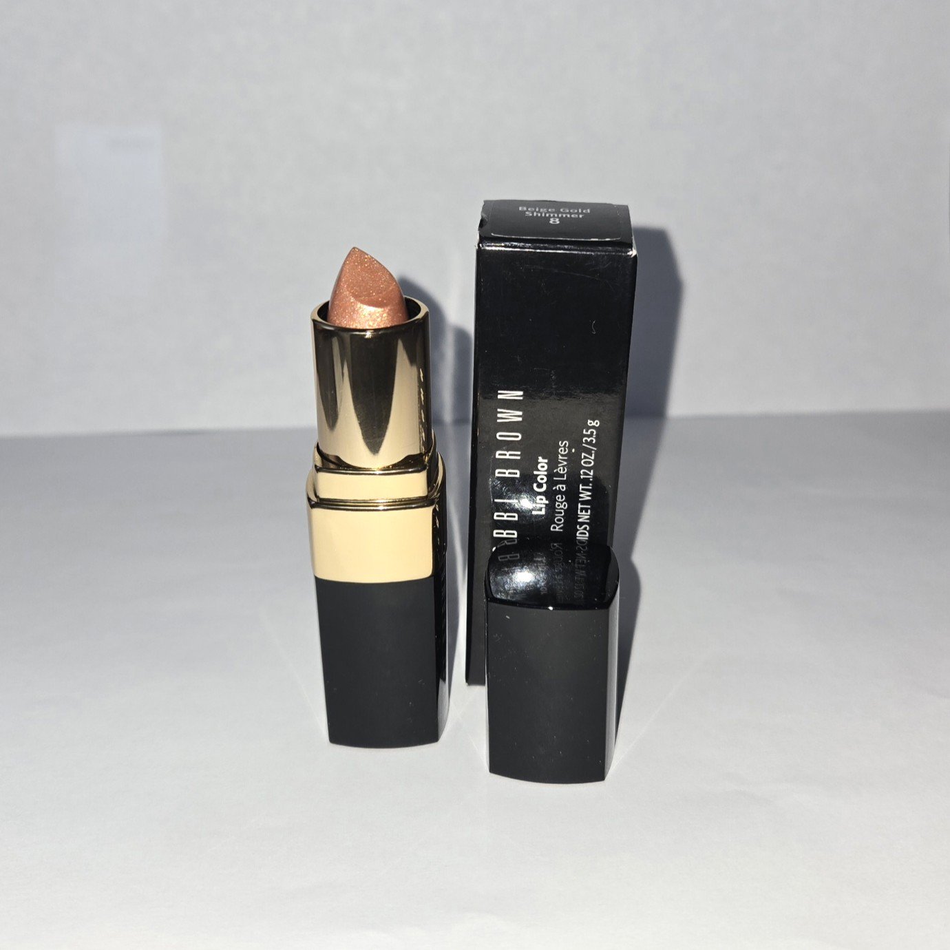 Bobbi Brown lipstick 8 Beige Gold Shimmer lip color