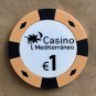 Casino chip from Alicante 1€ Bicolor