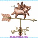 Copper Flying Pig Garden Weathervane with Pole, Good Directions 8840PG