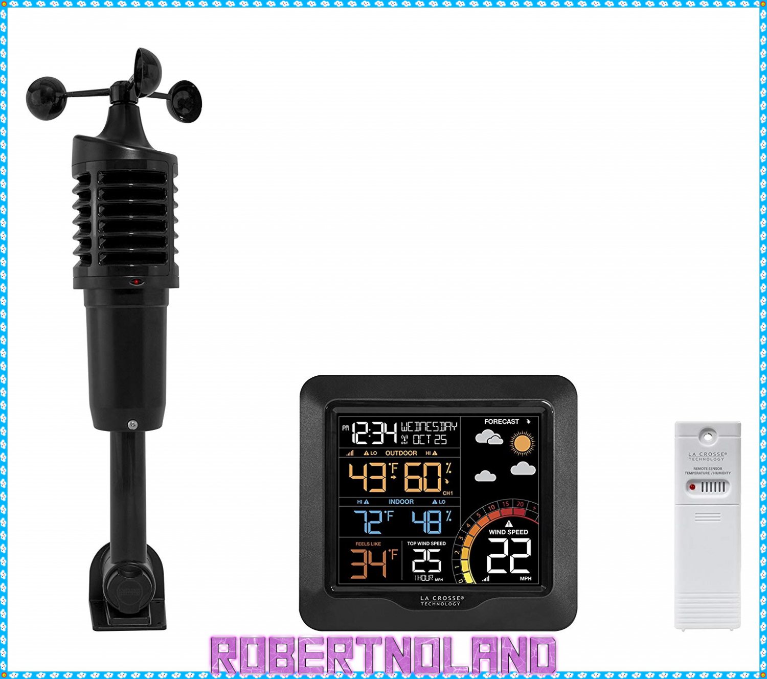 La Crosse Color Wind Speed Weather Station, 327-1417