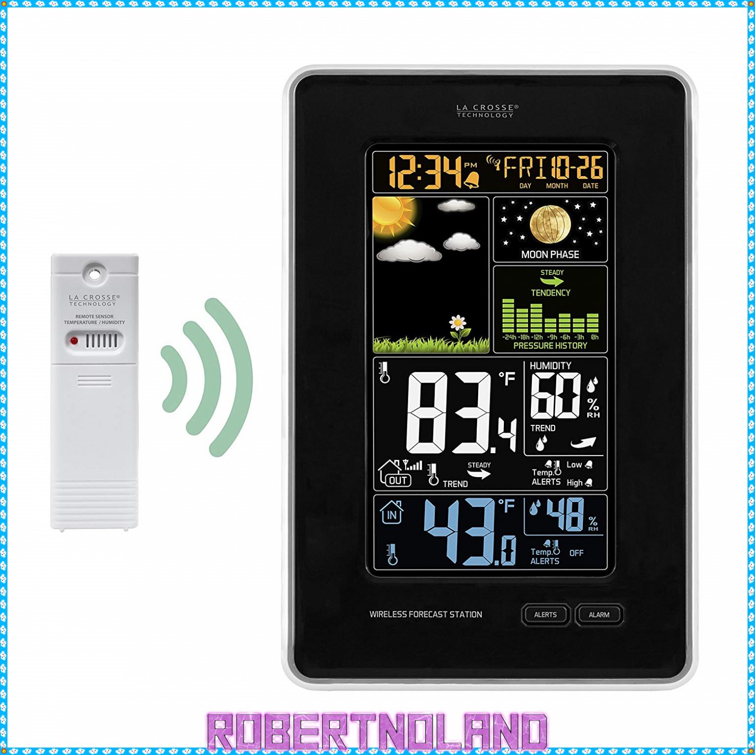 La Crosse Vertical Wireless Forecast Station in Color, 308-1425B-INT