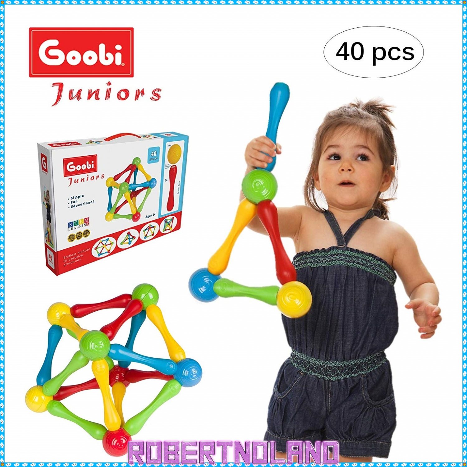Goobi Jr. Magnetic Construction Set, 40 pcs