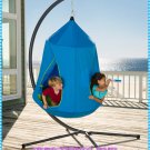 Nylon Canvas HugglePod HangOut Hanging Tent with LED Lights and Stand Special - Blue