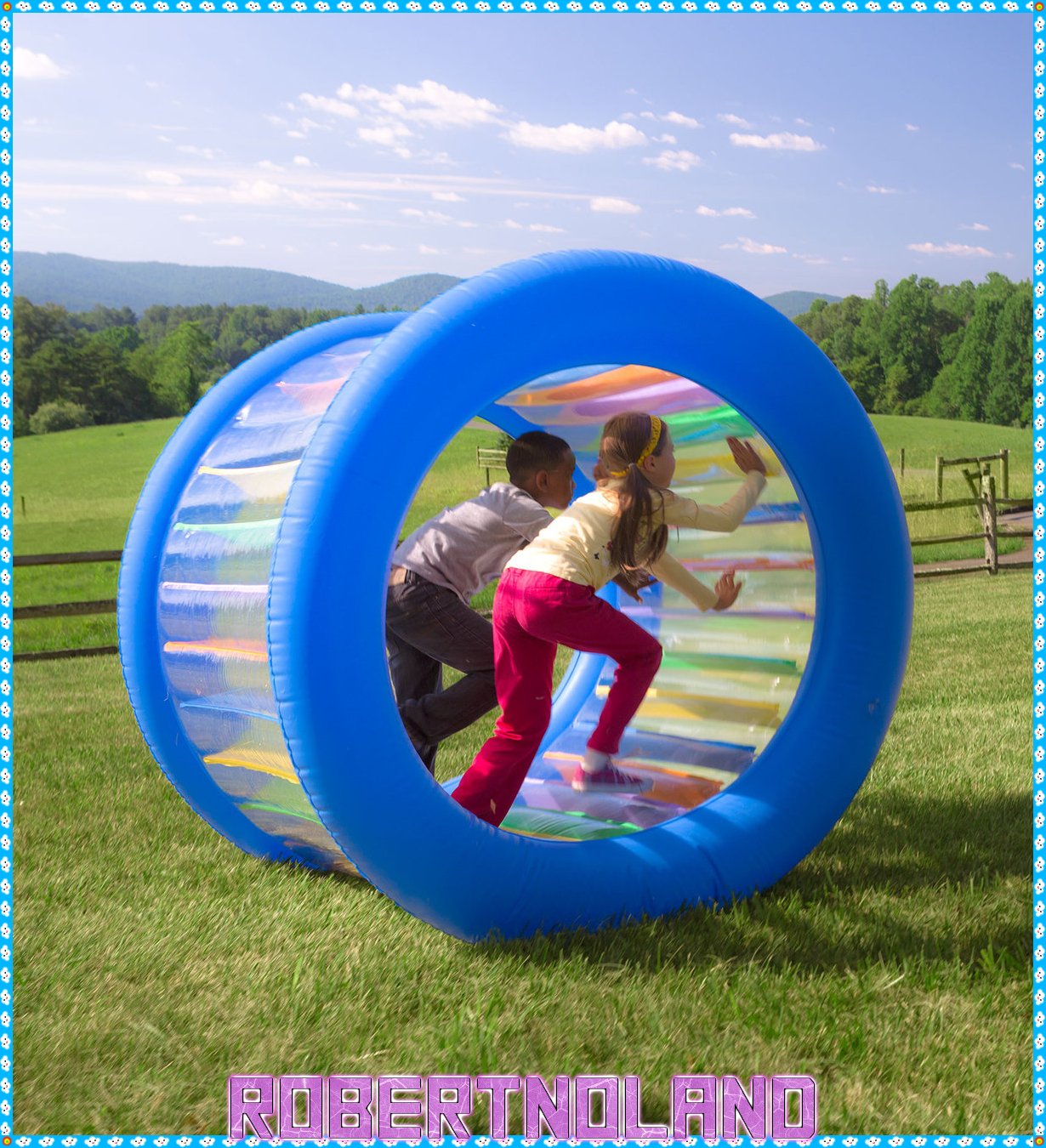 Roll With It! Giant Inflatable Colorful Wheel