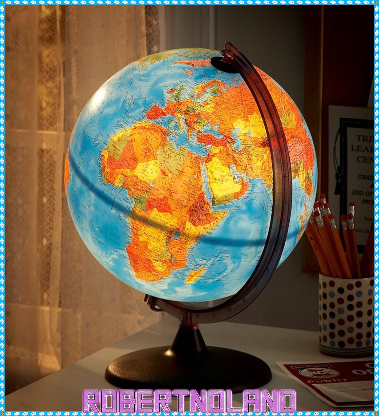 Light-Up Orion Relief Globe with Non-Tip Base
