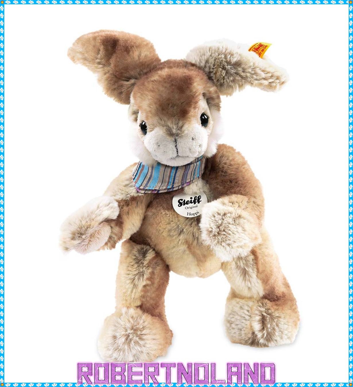 Steiff Hoppi Dangling Rabbit Plush - Brown