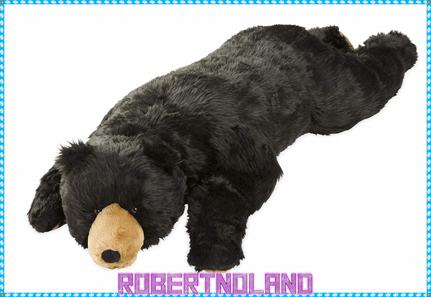 Black Bear Huggable Body Pillow - Black