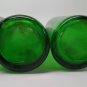 4 VINTAGE Green Soda Bottles