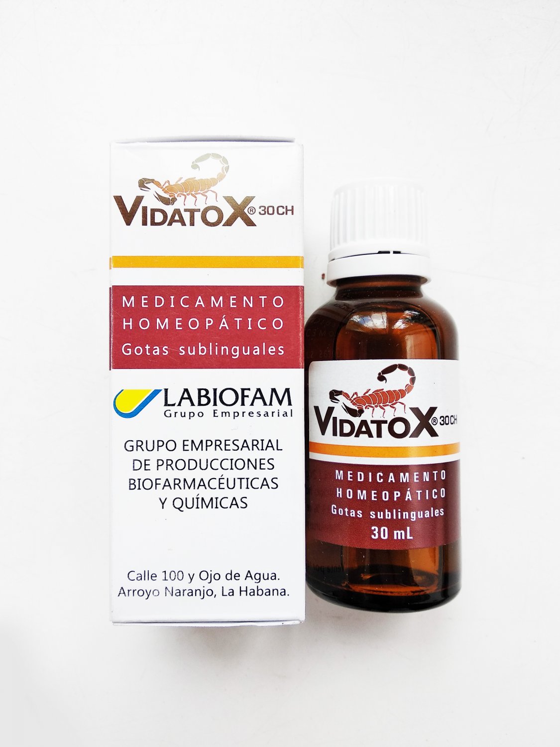 Vidatox Original Labiofam Vidatox [Brown] Natural Homeopathic Treatment 30CH blue scorpion venom