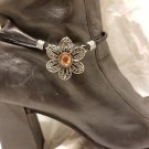 Peach Flower Boot Bling