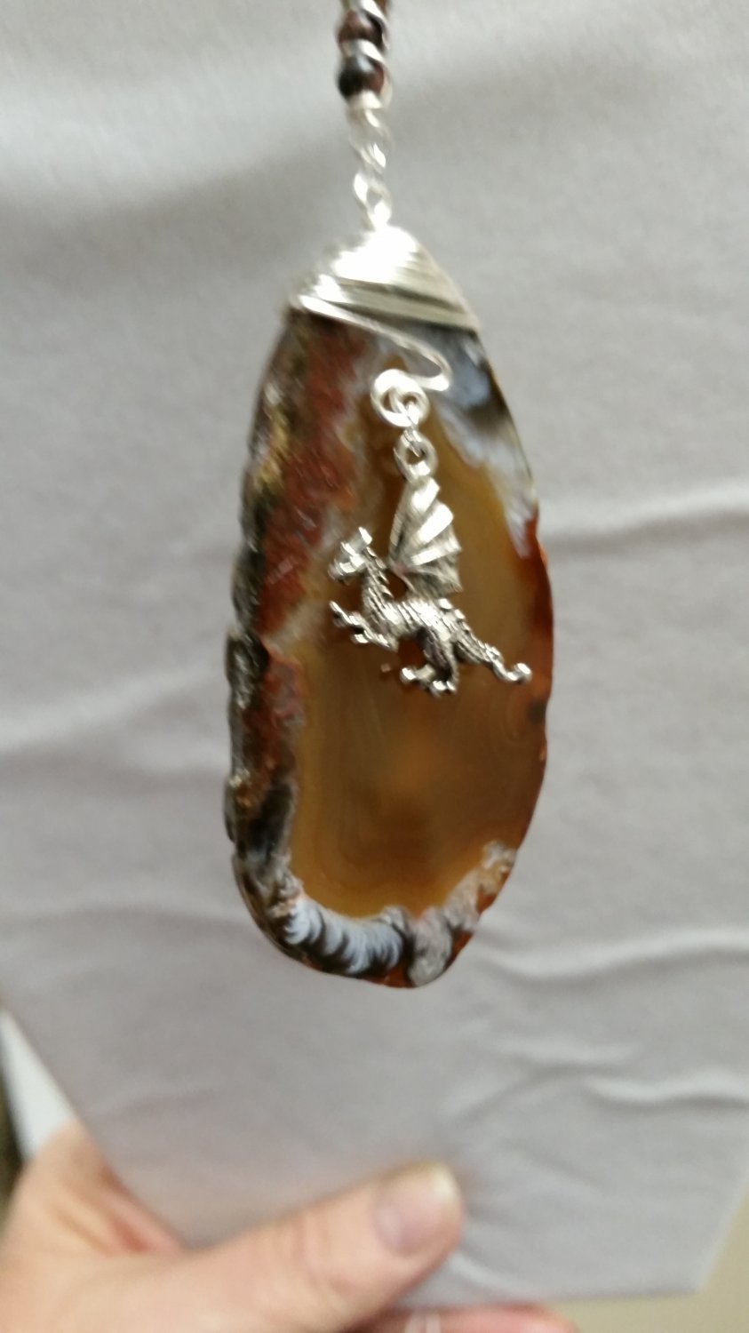 Wire wrapped agate slice