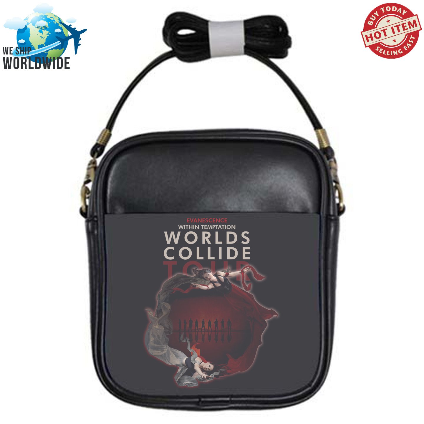 EVANESCENCE, WITHIN TEMPTATION WORLD COLLIDE TOUR Concert Album sling bags