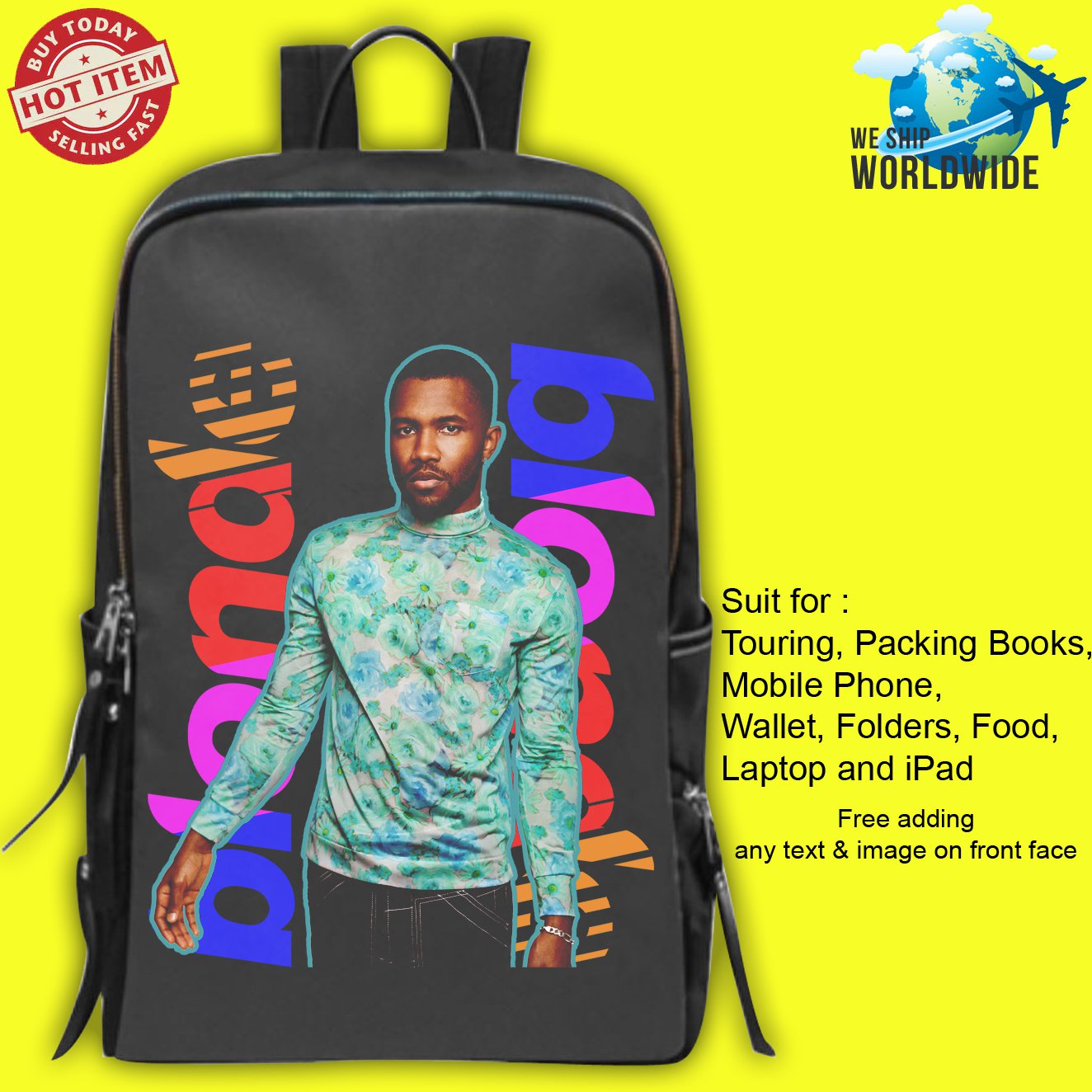 5 FRANK OCEAN  BLOND Tour Concert Album Backpack Bags