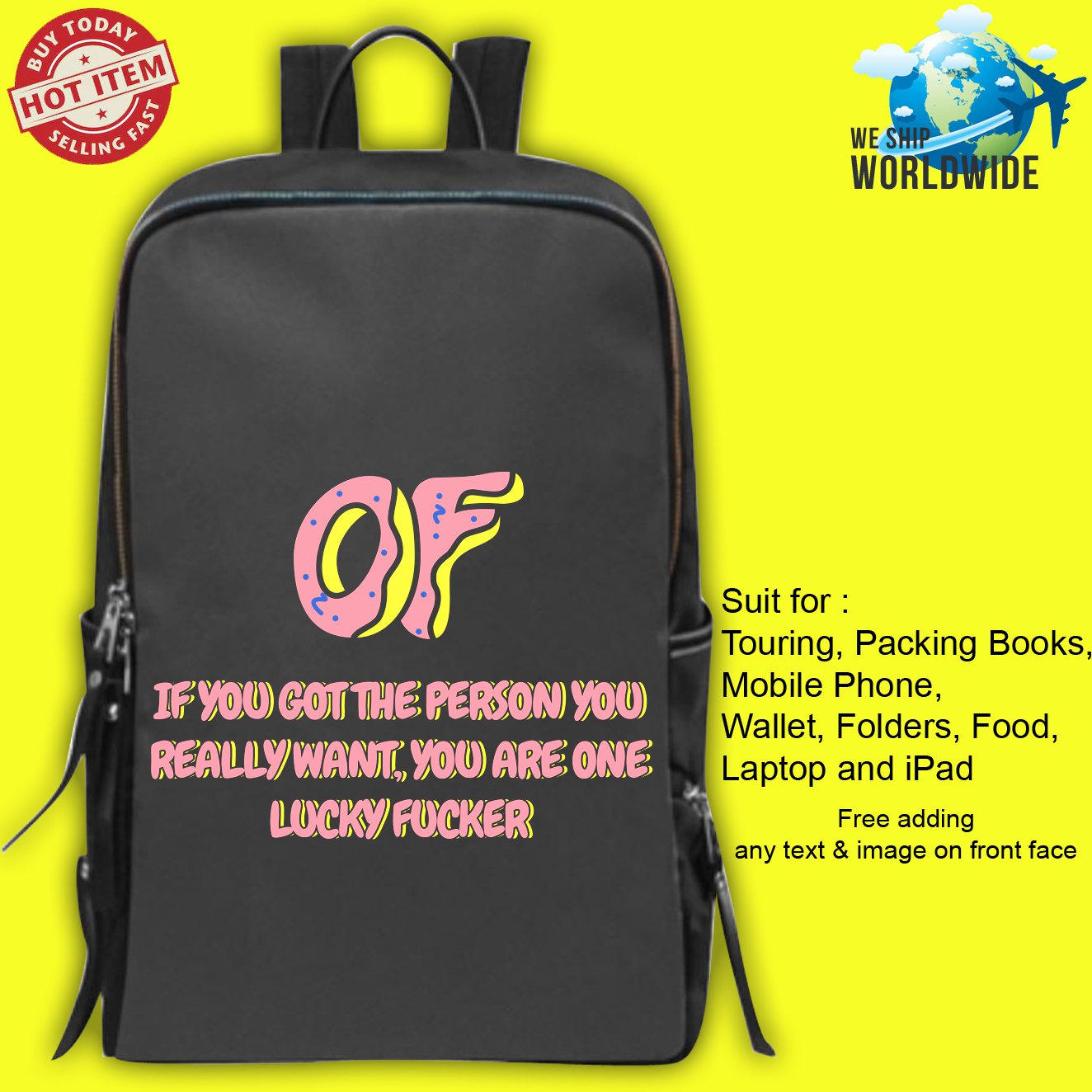 3 ODD FUTURE THE OF TAPE VOL.2 Tour Concert Album Backpack Bags