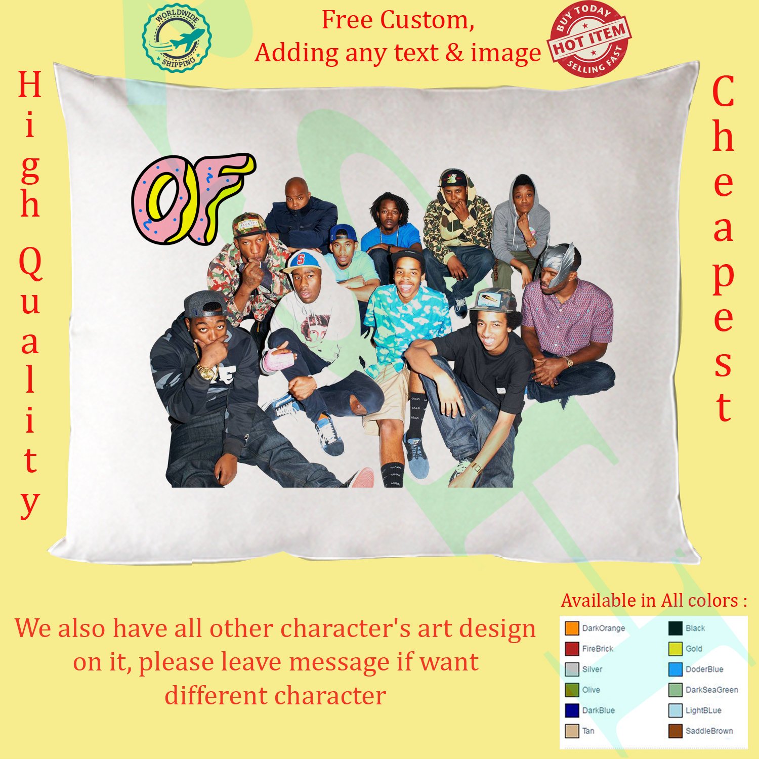 4 ODD FUTURE THE OF TAPE VOL.2 Tour Concert Album Pillow Cases