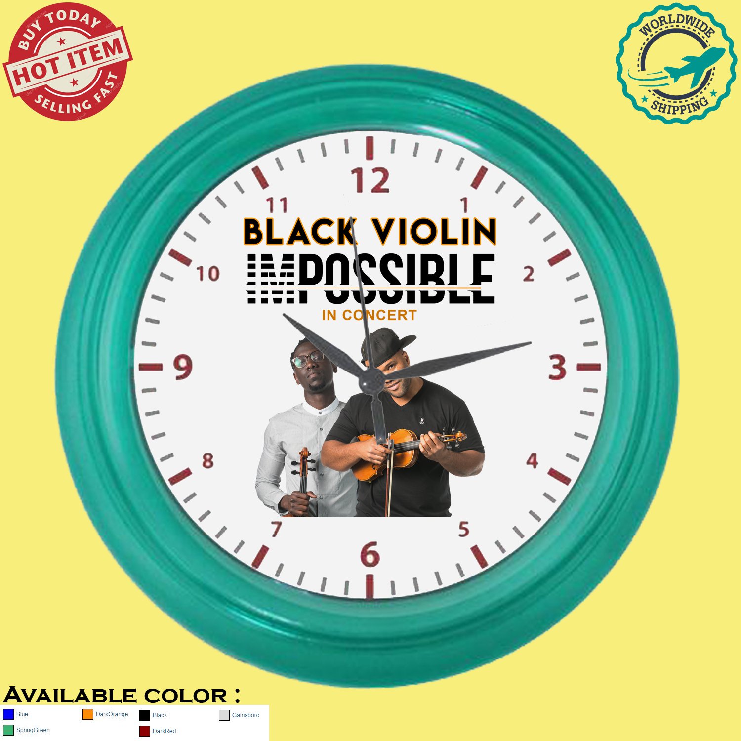 BLACK VIOLIN IMPOSSIBLE TOUR Concert Album Wall Clocks