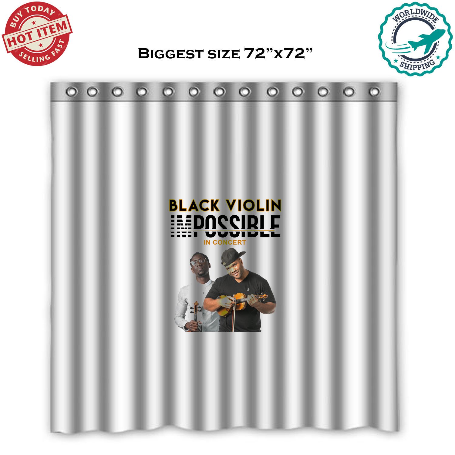 BLACK VIOLIN IMPOSSIBLE TOUR Concert Album Shower Curtain