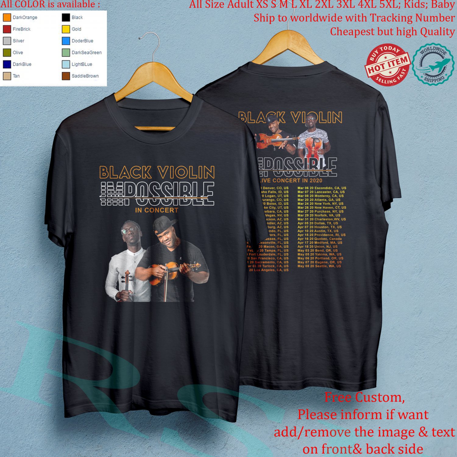 BLACK VIOLIN IMPOSSIBLE TOUR 2020 Concert Album T-shirt All Size Adult S-5XL Kids Baby's Toddler