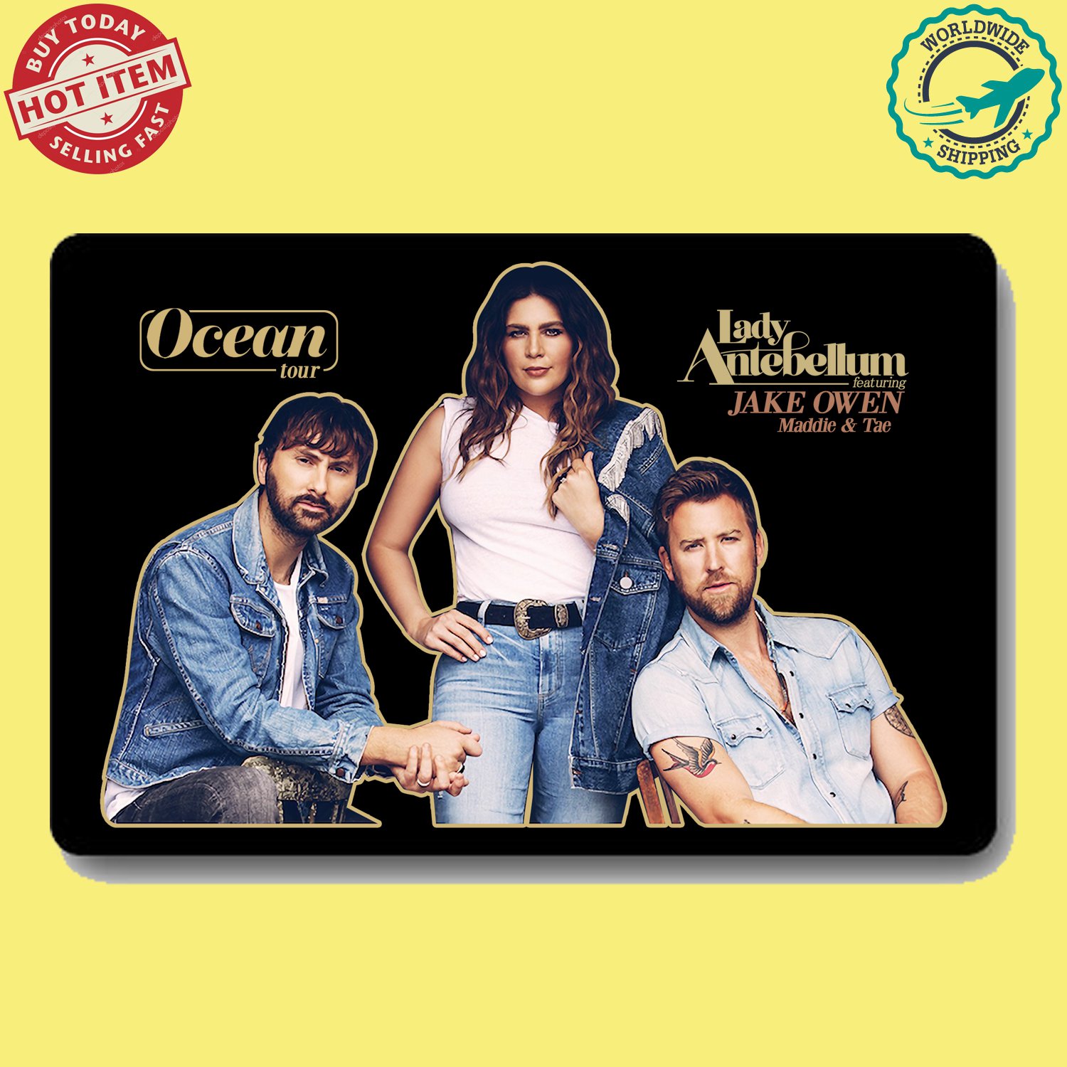 LADY ANTEBELLUM, JAKE OWEN, MADDIE & TAE OCEAN TOUR Concert Album Doormat