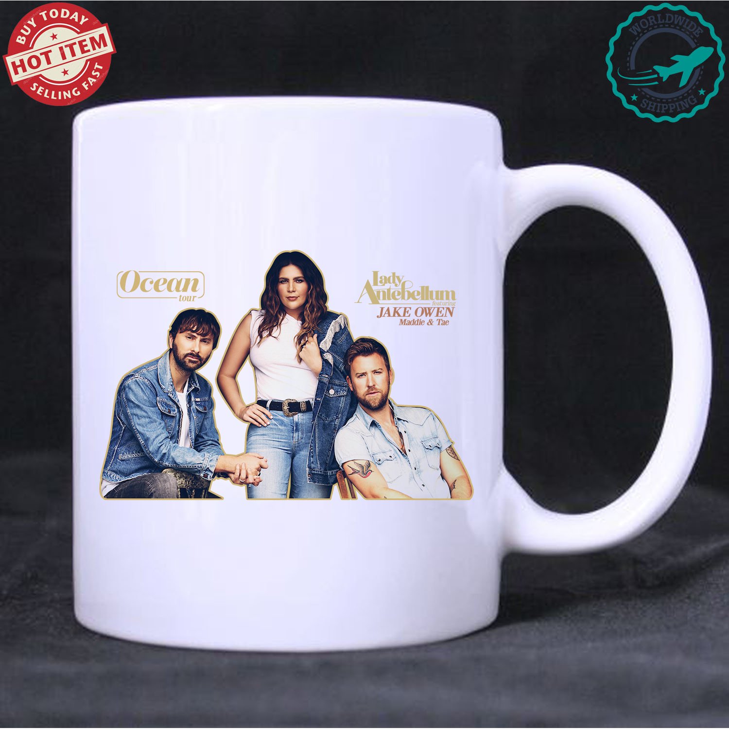 LADY ANTEBELLUM, JAKE OWEN, MADDIE & TAE OCEAN TOUR Concert Album Mug