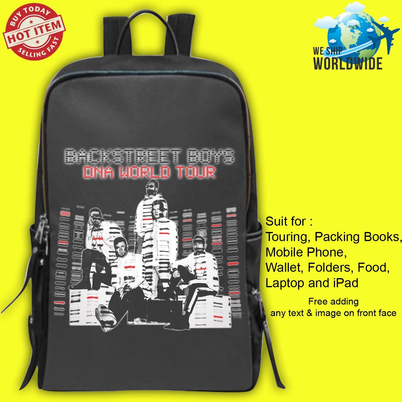 NEW BACKSTREET BOYS DNA WORLD TOUR Concert Album Backpack Bags