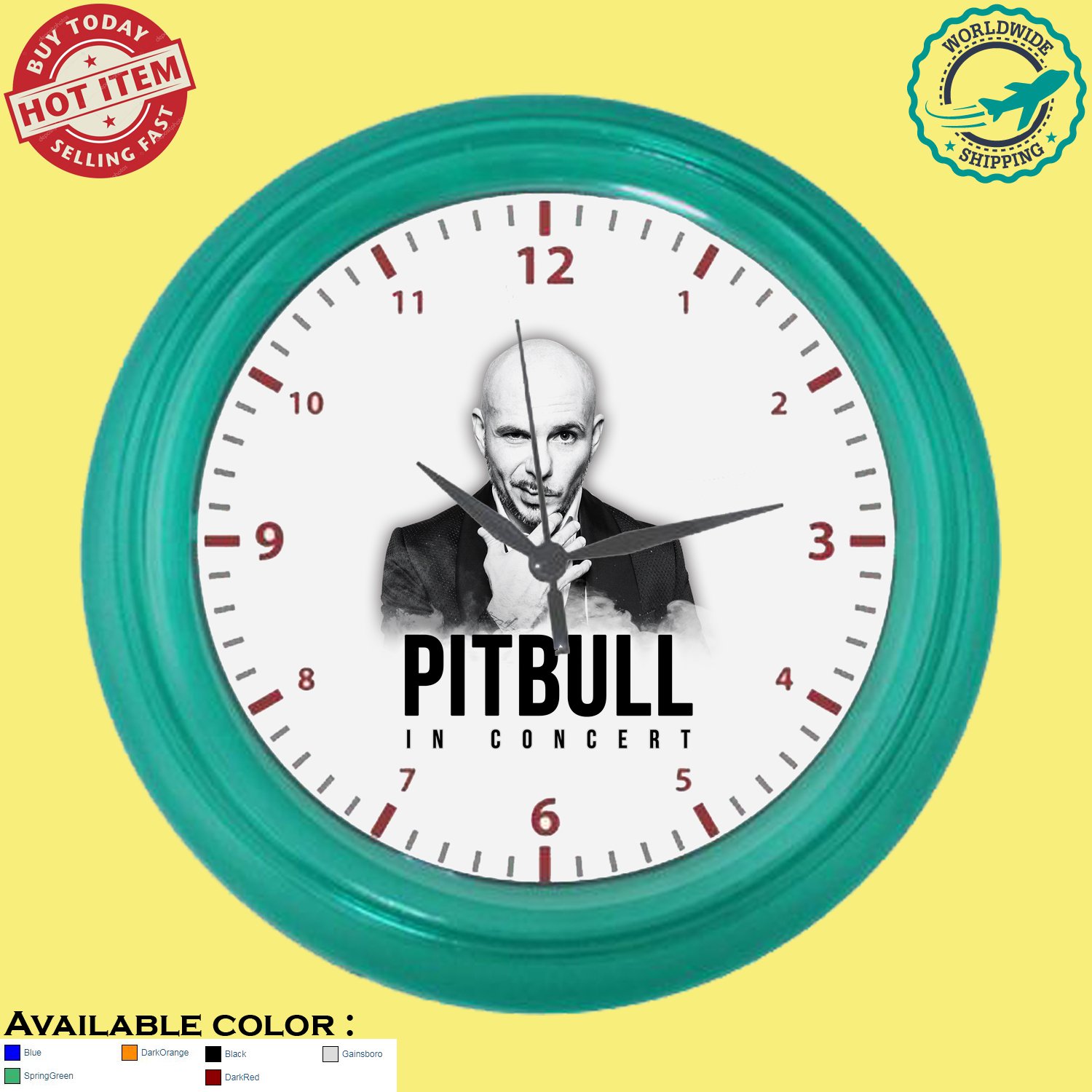 PITBULL RAPPER TOUR Concert Album Wall Clocks