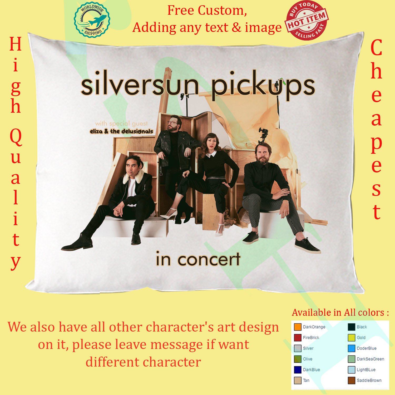 SILVERSUN PICKUPS TOUR Concert Album Pillow Cases