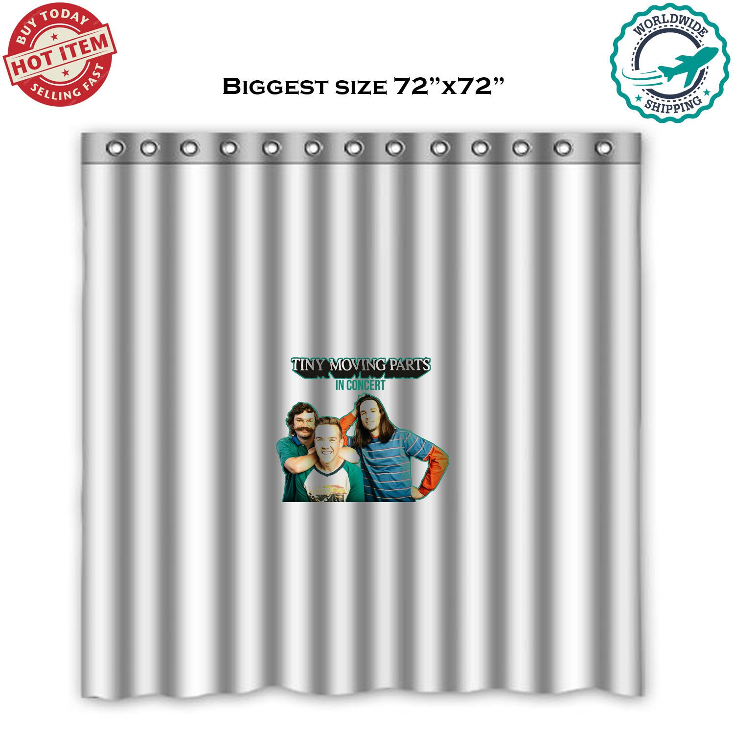 TINY MOVING PARTS TOUR Concert Album Shower Curtain