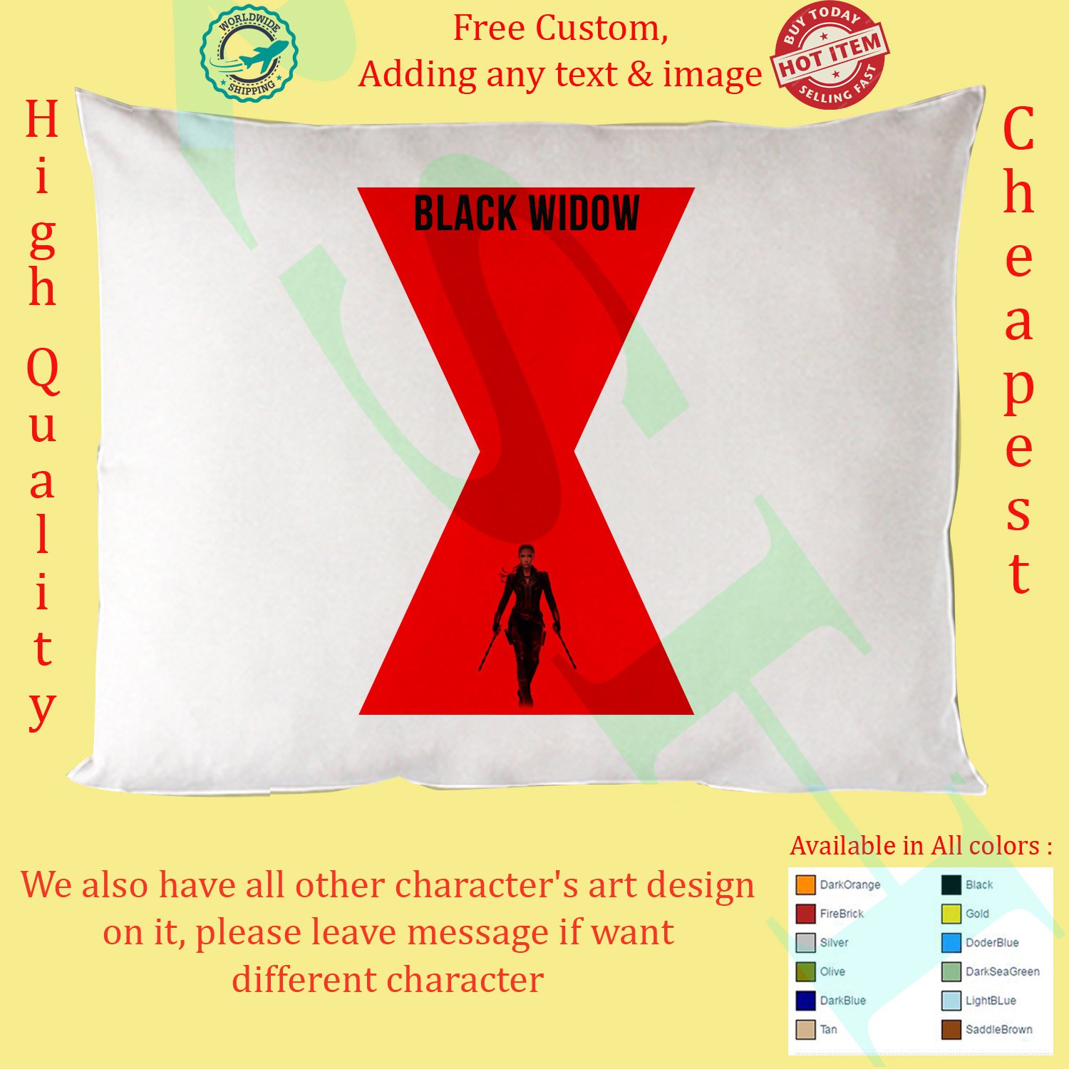 1 BLACK WIDOW Concert Album Pillow Cases