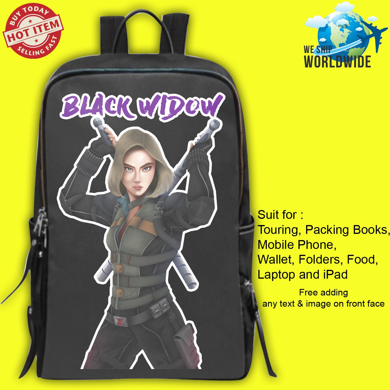 5 BLACK WIDOW Concert Album Backpack Bags