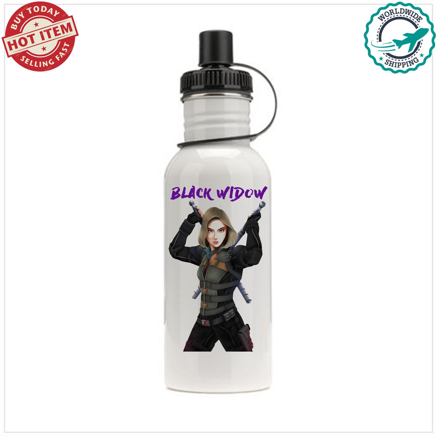 5 BLACK WIDOW Concert Album Sports School Bottle