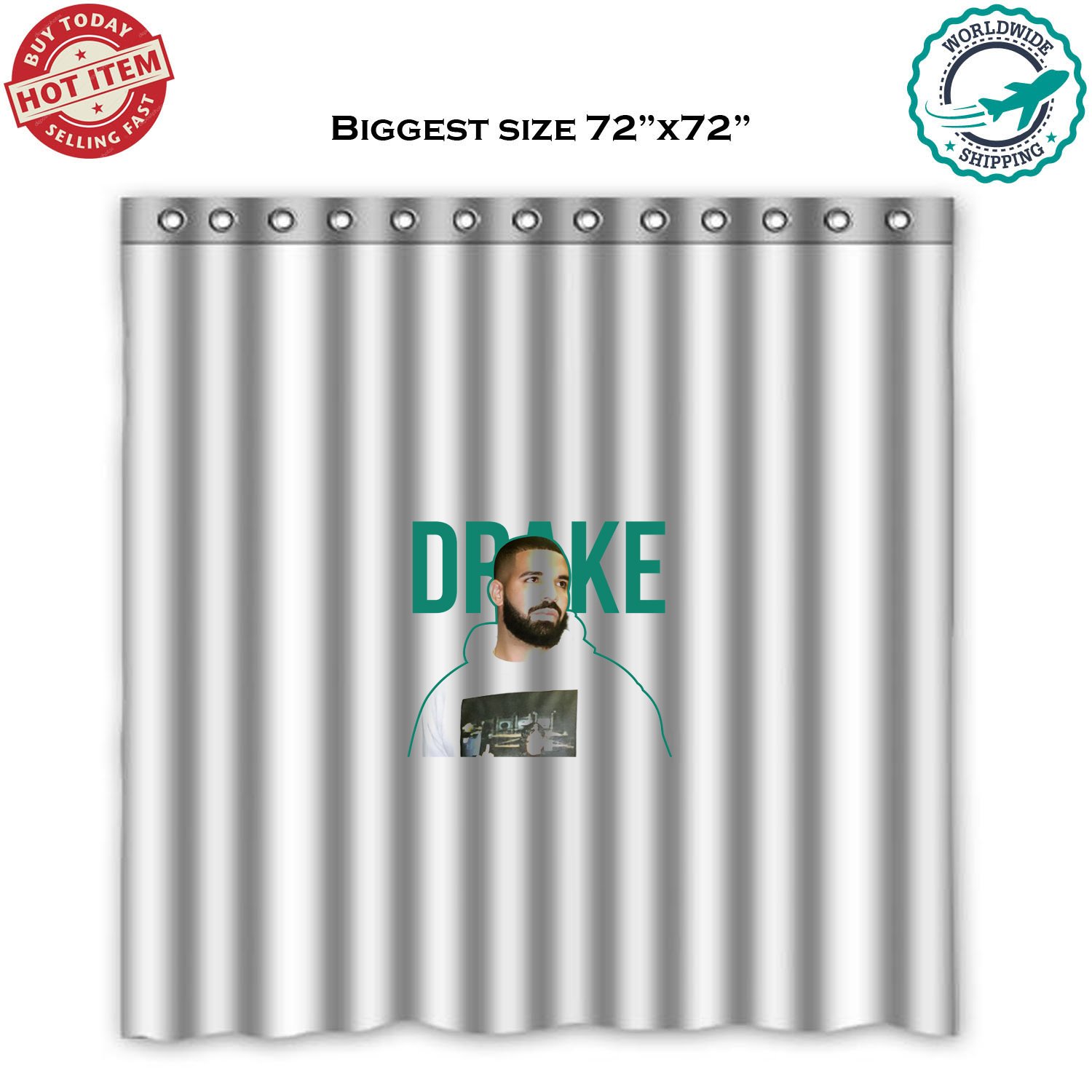 3 DRAKE CARE PACKAGE Concert Album Shower Curtain