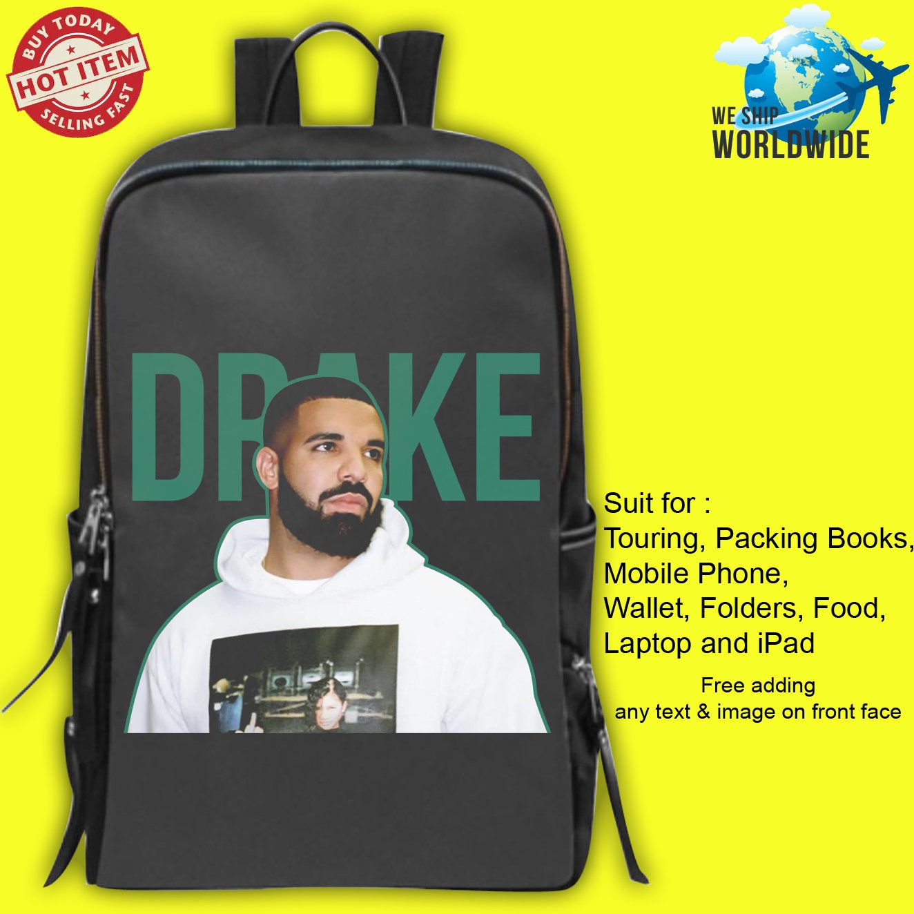 3 DRAKE CARE PACKAGE Concert Album Backpack Bags