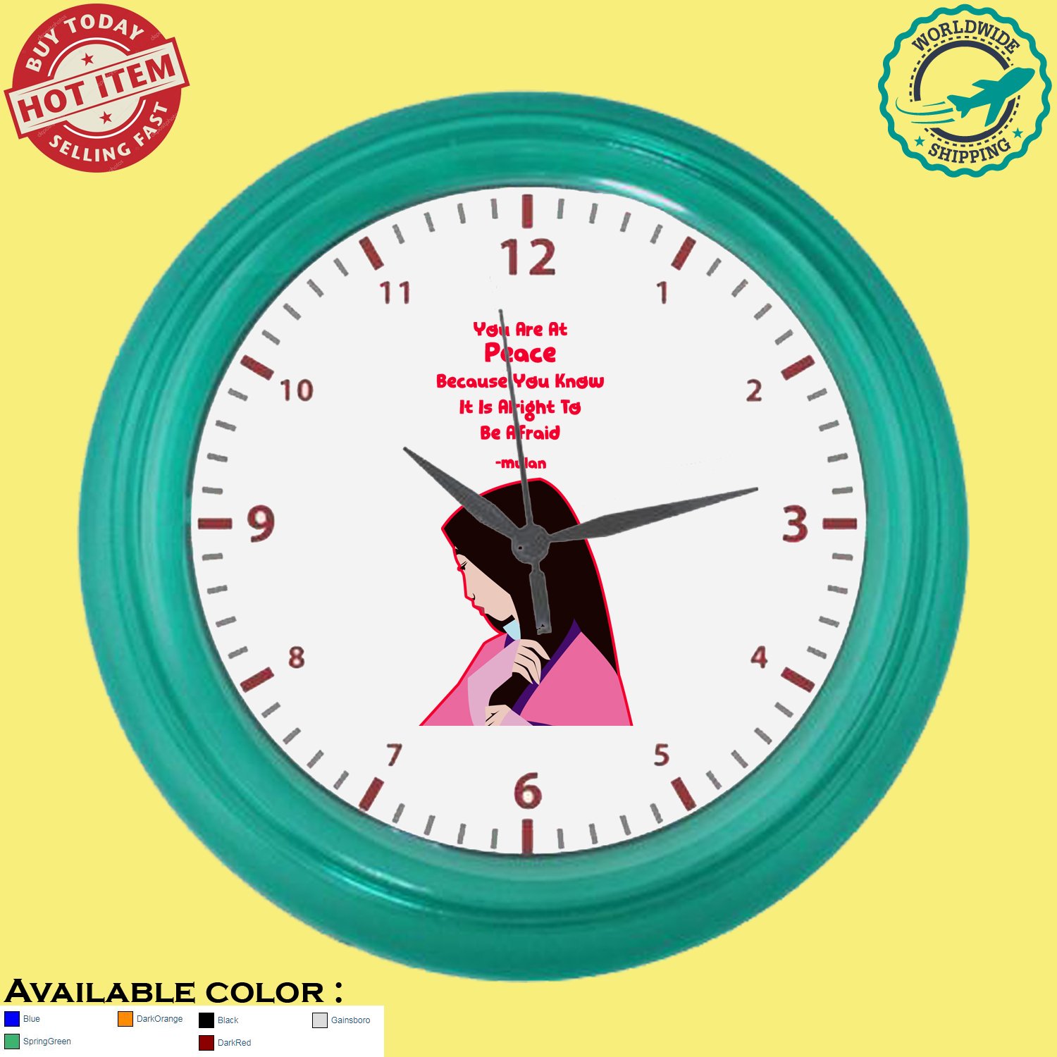 5 MULAN Concert Album Wall Clocks