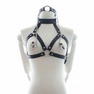 Womens PU Leather Body Chest Harness Bra Cage Dress Bondage Belt Choker