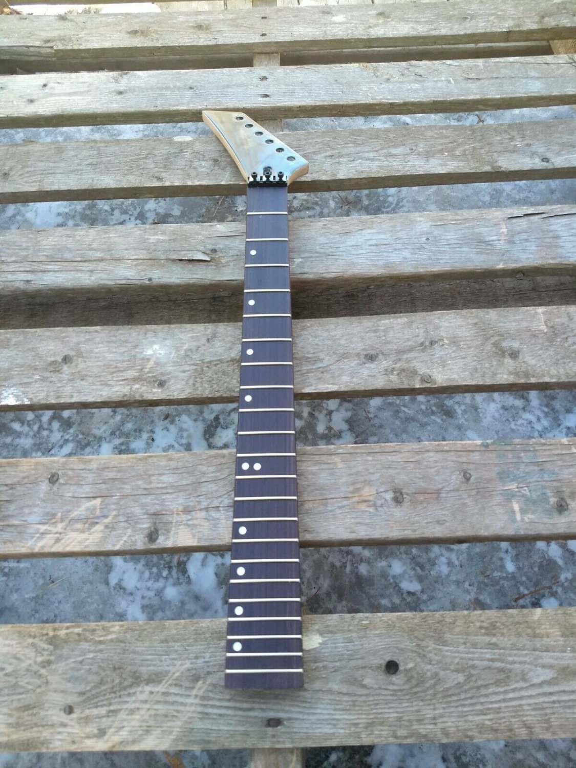 REVERSE HEAD ROSEWOOD GUITAR NECK MAPLE FLOYD LOCK NUT SHRED GUITAR NECK PROJECT