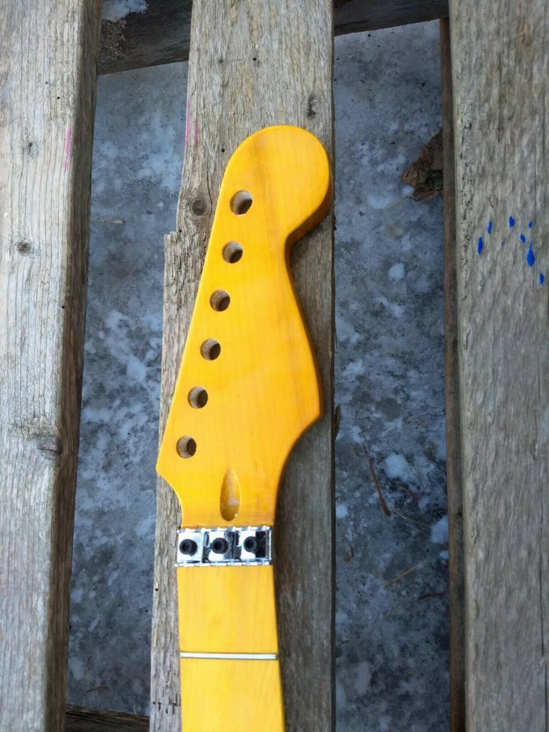 VINTAGE STRAT HEAD GUITAR NECK WITH LOCKING NUT PROJECT Steel FRETS FITS OEM