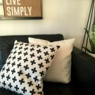 handmade CROSS white on black pattern cotton and polyester cushion cover