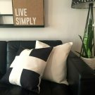 handmade black and white cross cotton and polyester cushion cover