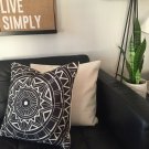 handmade black and white geometric circle print cushion cover pillowcase