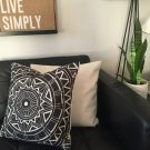 handmade black and white geometric pattern cushion cover