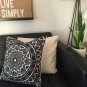 handmade black and white geometric pattern cushion cover