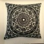 handmade black and white geometric pattern cushion cover