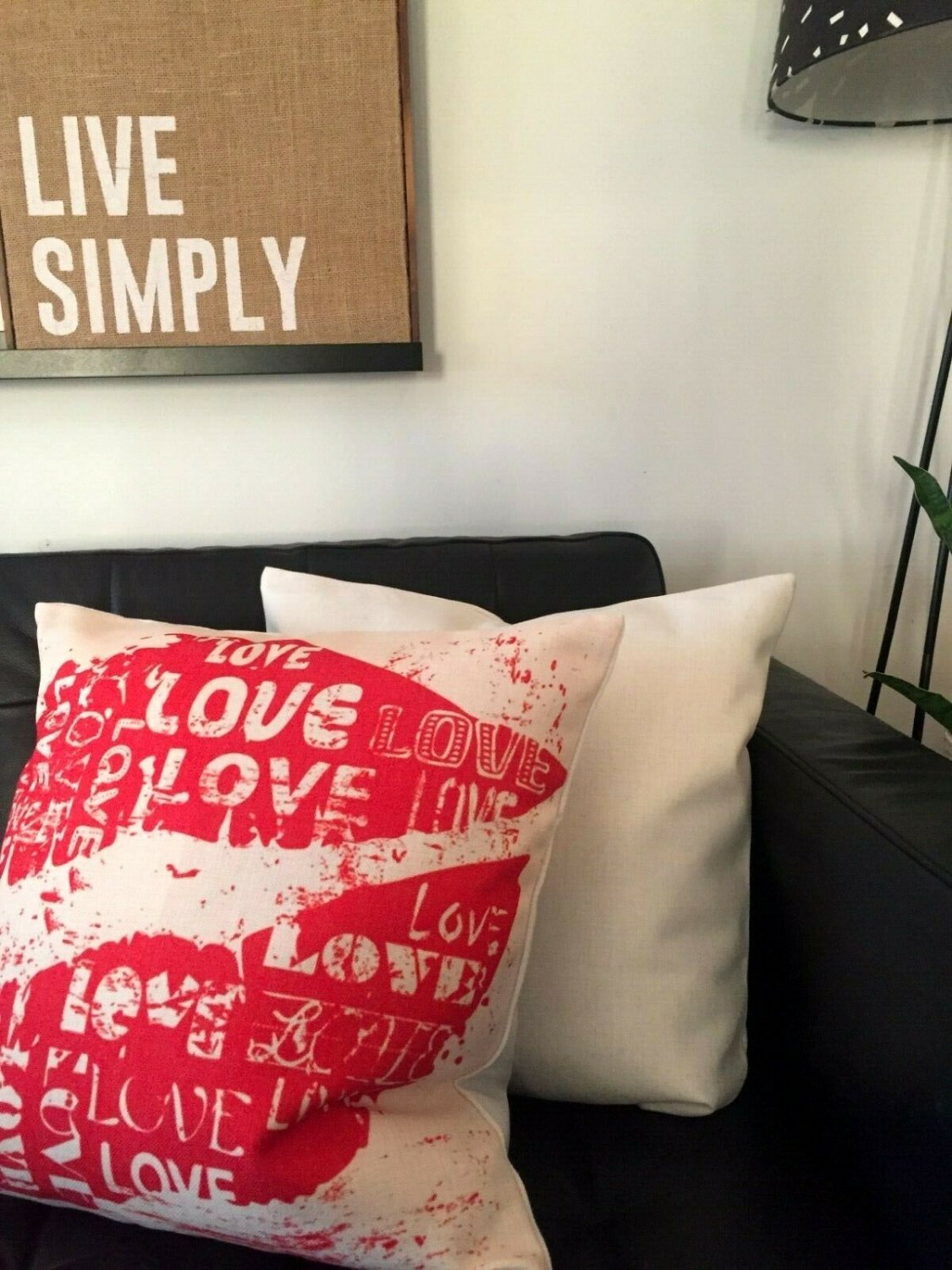 handmade artistic LOVE pattern cotton and polyester cushion cover