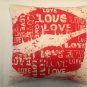 handmade artistic LOVE pattern cotton and polyester cushion cover