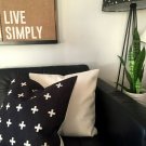 handmade artistic CROSS pattern cotton and polyester cushion cover