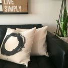 handmade black and white circle cotton polyester cushion cover pillowcase