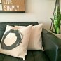 handmade black and white circle cotton polyester cushion cover pillowcase