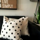 handmade black and white polka dot cushion cover